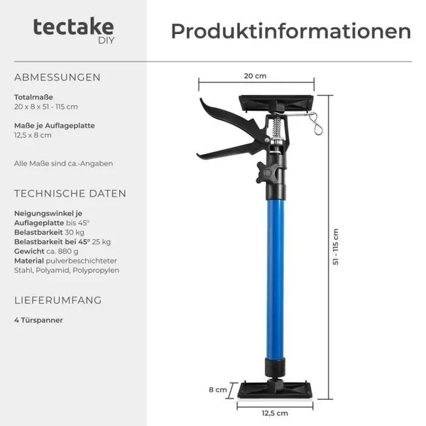 4er Set Türspanner blau 51 - 115 cm