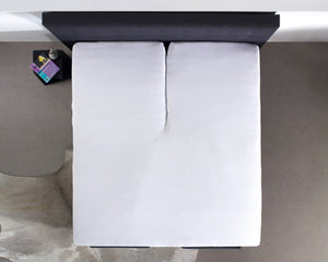 Split Topper Baumwolle Spannbettlaken Weiss 160 x 210 cm