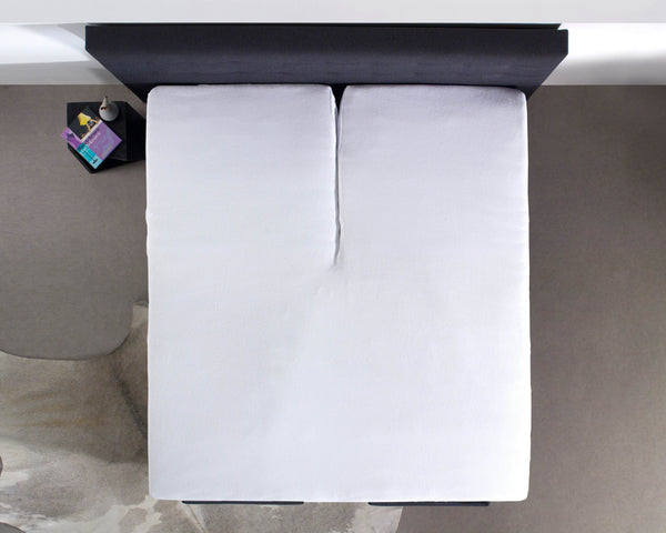 Split Topper Baumwolle Spannbettlaken Weiss 160 x 210 cm