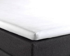 Split Topper Baumwolle Spannbettlaken Weiss 160 x 210 cm