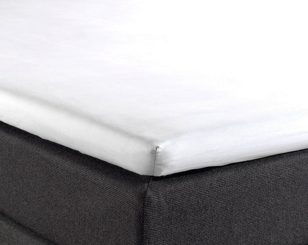 Split Topper Baumwolle Spannbettlaken Weiss 160 x 210 cm