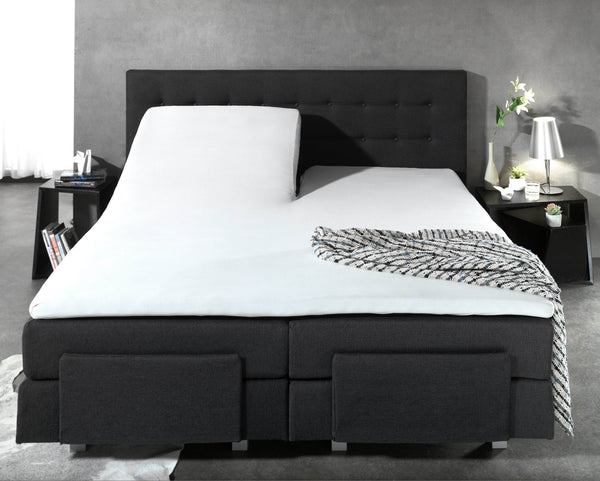 Split Topper Baumwolle Spannbettlaken Weiss 160 x 210 cm