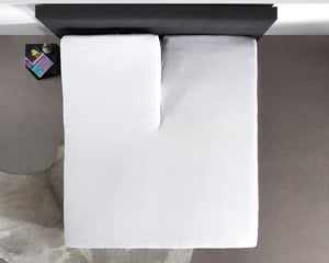 Split Topper Baumwolle Spannbettlaken Weiss 160 x 210 cm