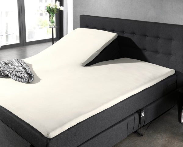 Split Topper Baumwolle Spannbettlaken Creme 180 x 220 cm