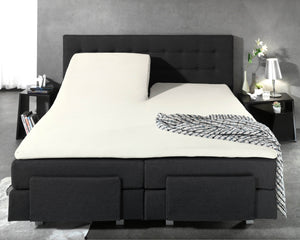 Split Topper Baumwolle Spannbettlaken Creme 180 x 220 cm