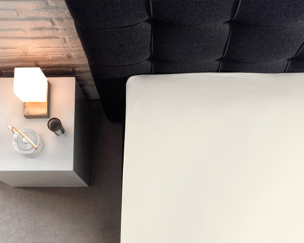 Split Topper Baumwolle Spannbettlaken Creme 180 x 220 cm