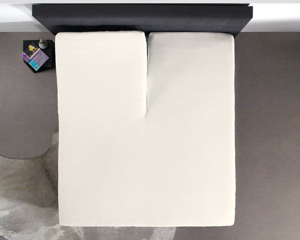 Split Topper Baumwolle Spannbettlaken Creme 180 x 220 cm