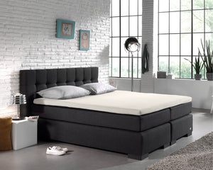Split Topper Baumwolle Spannbettlaken Creme 180 x 220 cm