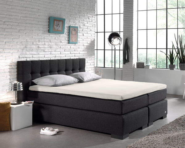 Split Topper Baumwolle Spannbettlaken Creme 180 x 220 cm