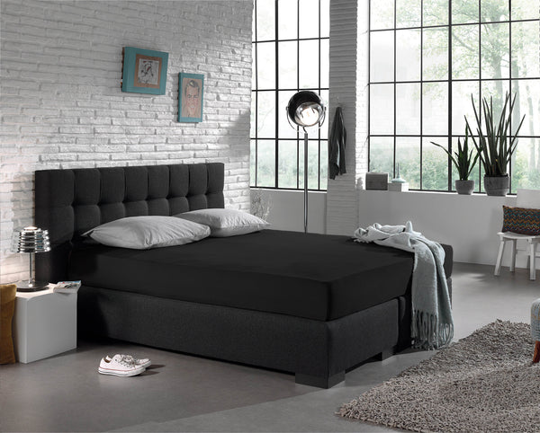 Einzel Jersey 135 gr. Spannbettlaken Schwarz 140 x 200 cm