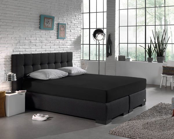 Einzel Jersey 135 gr. Spannbettlaken Schwarz 140 x 200 cm