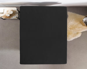 Einzel Jersey 135 gr. Spannbettlaken Schwarz 140 x 200 cm