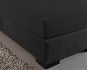 Einzel Jersey 135 gr. Spannbettlaken Schwarz 190/200 x 200/220 cm