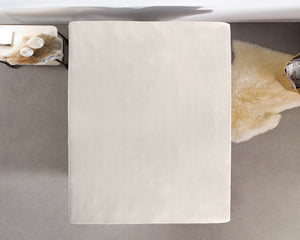 Einzel Jersey 135 gr. Spannbettlaken Creme 160/180 x 200 cm