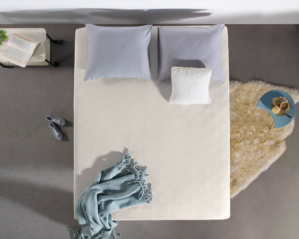 Einzel Jersey 135 gr. Spannbettlaken Creme 190/200 x 200/220 cm
