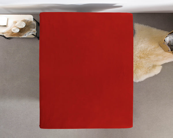 Einzel Jersey 135 gr. Spannbettlaken Rot 80/100 x 200 cm