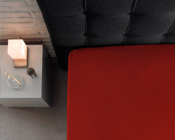 Einzel Jersey 135 gr. Spannbettlaken Rot 80/100 x 200 cm