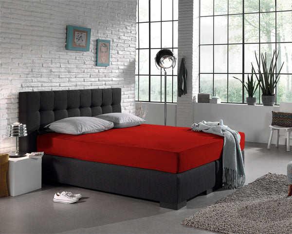 Einzel Jersey 135 gr. Spannbettlaken Rot 160/180 x 200 cm