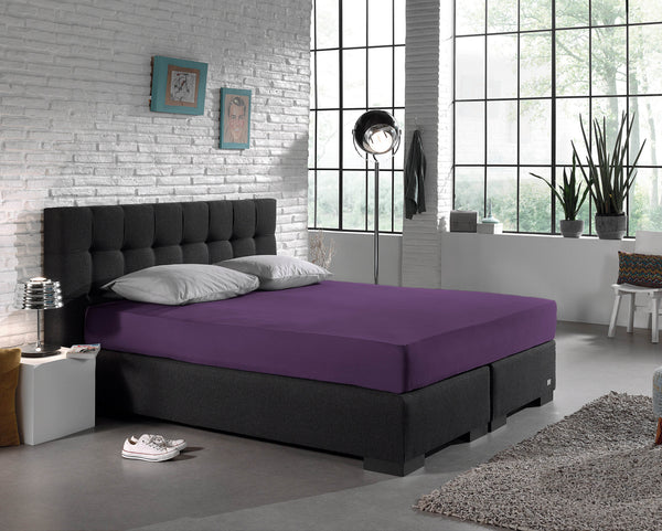 Einzel Jersey 135 gr. Spannbettlaken Lila 140 x 200 cm