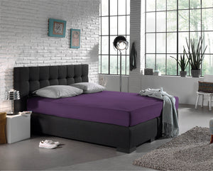 Einzel Jersey 135 gr. Spannbettlaken Lila 190/200 x 200/220 cm