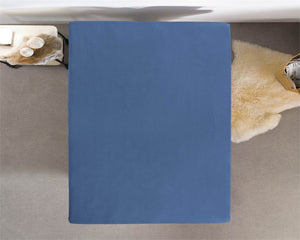 Einzel Jersey 135 gr. Spannbettlaken Blau 80/100 x 200 cm