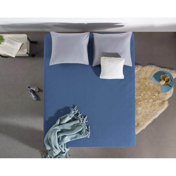 Einzel Jersey 135 gr. Spannbettlaken Blau 140 x 200 cm