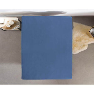 Einzel Jersey 135 gr. Spannbettlaken Blau 140 x 200 cm