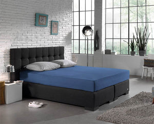 Einzel Jersey 135 gr. Spannbettlaken Blau 140 x 200 cm