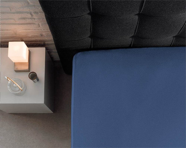 Einzel Jersey 135 gr. Spannbettlaken Blau 140 x 200 cm