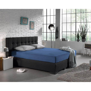 Einzel Jersey 135 gr. Spannbettlaken Blau 160/180 x 200 cm