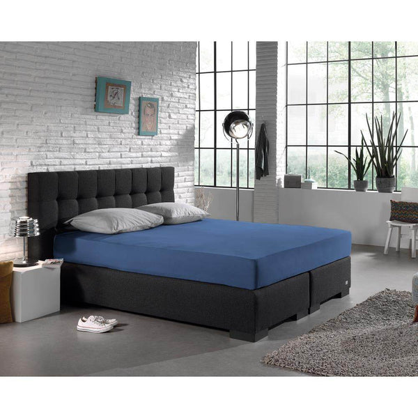 Einzel Jersey 135 gr. Spannbettlaken Blau 160/180 x 200 cm