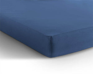 Einzel Jersey 135 gr. Spannbettlaken Blau 190/200 x 200/220 cm
