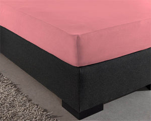 Einzel Jersey 135 gr. Spannbettlaken Rose 190/200 x 200/220 cm