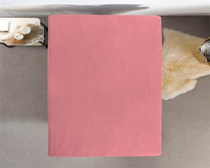 Einzel Jersey 135 gr. Spannbettlaken Rose 190/200 x 200/220 cm