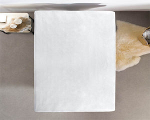 Doppelt Jersey 220 gr. Spannbettlaken Weiss 160/180 x 200/220 cm