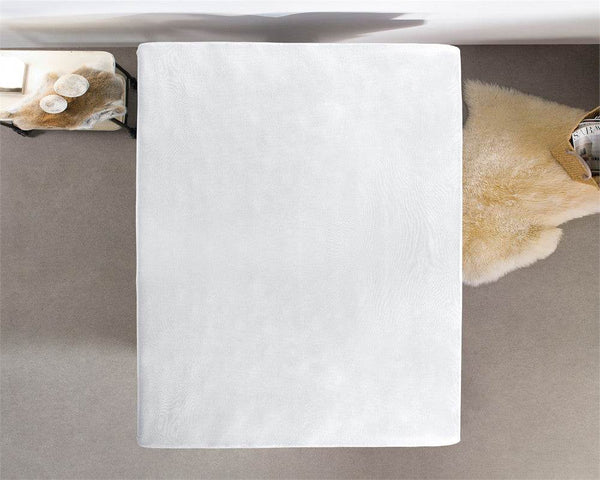 Doppelt Jersey 220 gr. Spannbettlaken Weiss 190/200 x 220/230 cm