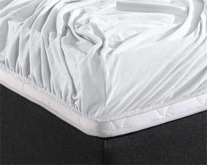 Doppelt Jersey 220 gr. Spannbettlaken Weiss 190/200 x 220/230 cm