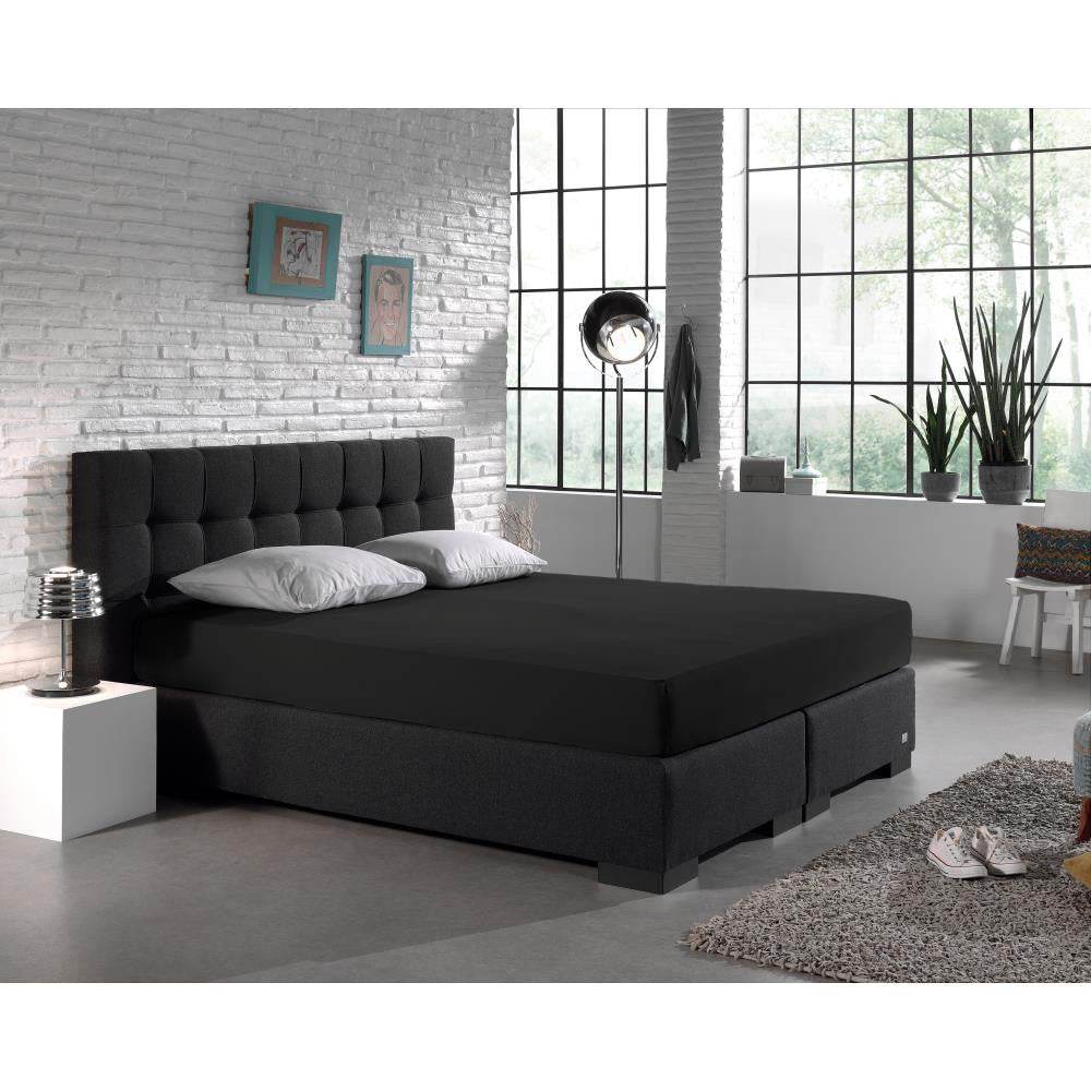 Doppelt Jersey 220 gr. Spannbettlaken Schwarz 80/100 x 220 cm