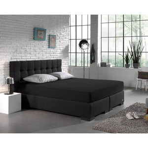 Doppelt Jersey 220 gr. Spannbettlaken Schwarz 80/100 x 220 cm