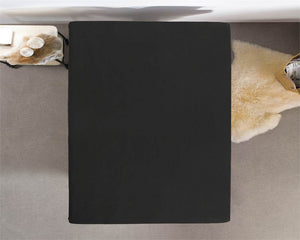 Doppelt Jersey 220 gr. Spannbettlaken Schwarz 80/100 x 220 cm