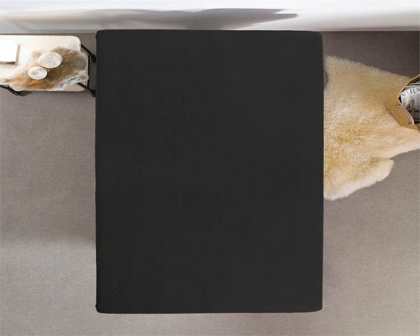 Doppelt Jersey 220 gr. Spannbettlaken Schwarz 80/100 x 220 cm