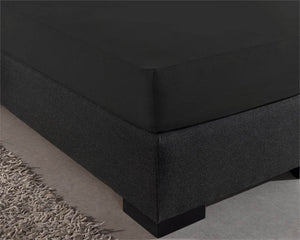 Doppelt Jersey 220 gr. Spannbettlaken Schwarz 80/100 x 220 cm