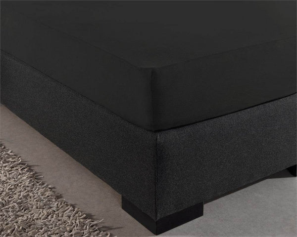 Doppelt Jersey 220 gr. Spannbettlaken Schwarz 80/100 x 220 cm