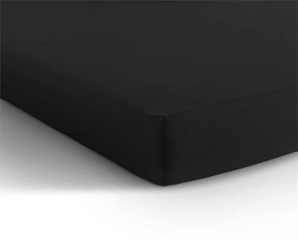 Doppelt Jersey 220 gr. Spannbettlaken Schwarz 160/180 x 200/220 cm