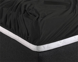 Doppelt Jersey 220 gr. Spannbettlaken Schwarz 160/180 x 200/220 cm