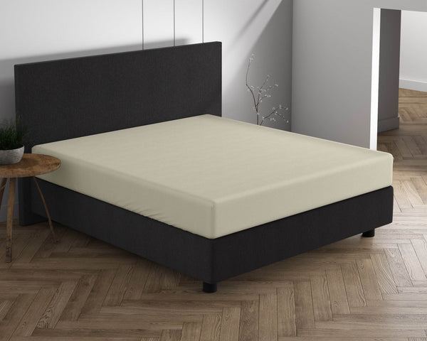 Doppelt Jersey 220 gr. Spannbettlaken Creme 80/100 x 220 cm