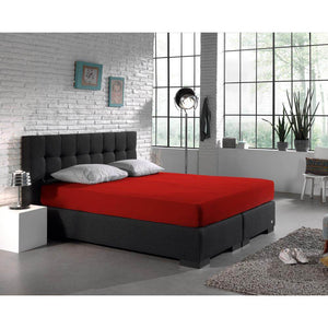 Doppelt Jersey 220 gr. Spannbettlaken Rot 140 x 200/220 cm