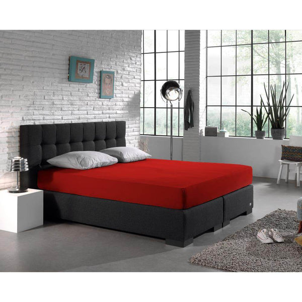 Doppelt Jersey 220 gr. Spannbettlaken Rot 140 x 200/220 cm
