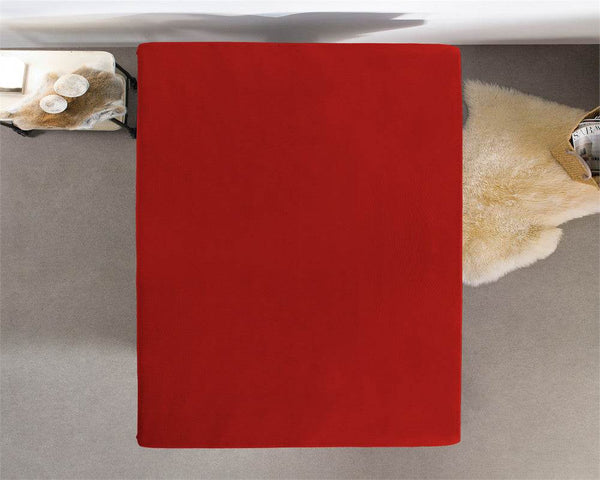 Doppelt Jersey 220 gr. Spannbettlaken Rot 140 x 200/220 cm