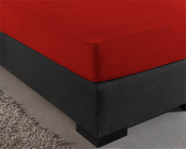 Doppelt Jersey 220 gr. Spannbettlaken Rot 140 x 200/220 cm